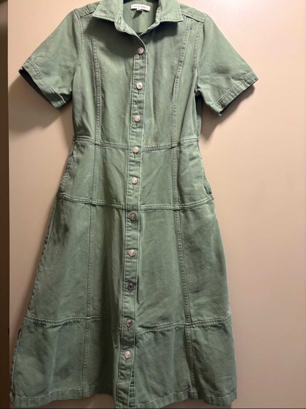 Light Green Denim Midi Dress